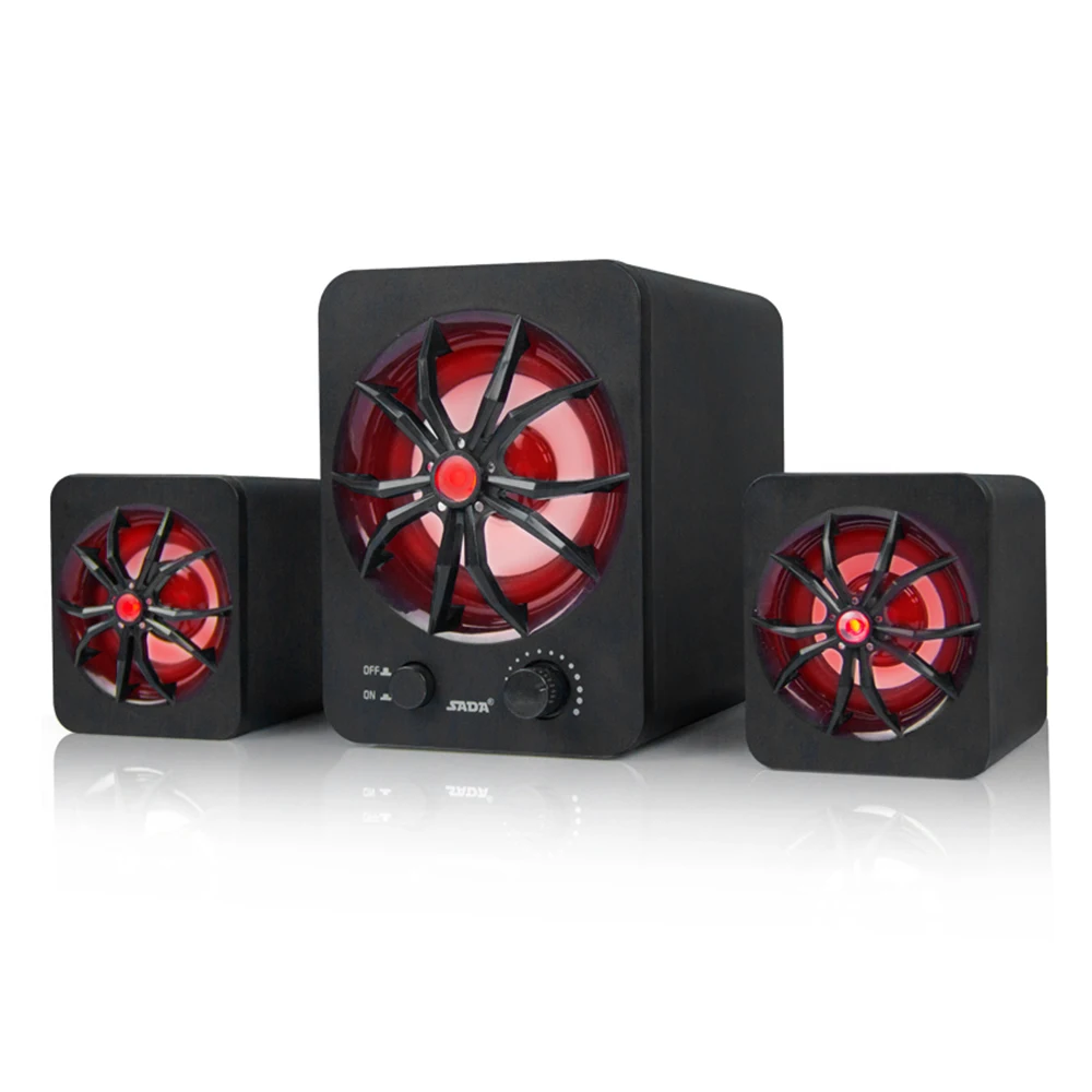 

SADA D-207 Computer Speaker With LED Light USB Wired Combination Bass Stereo Speakers Music Player Subwoofer for Laptop PC
