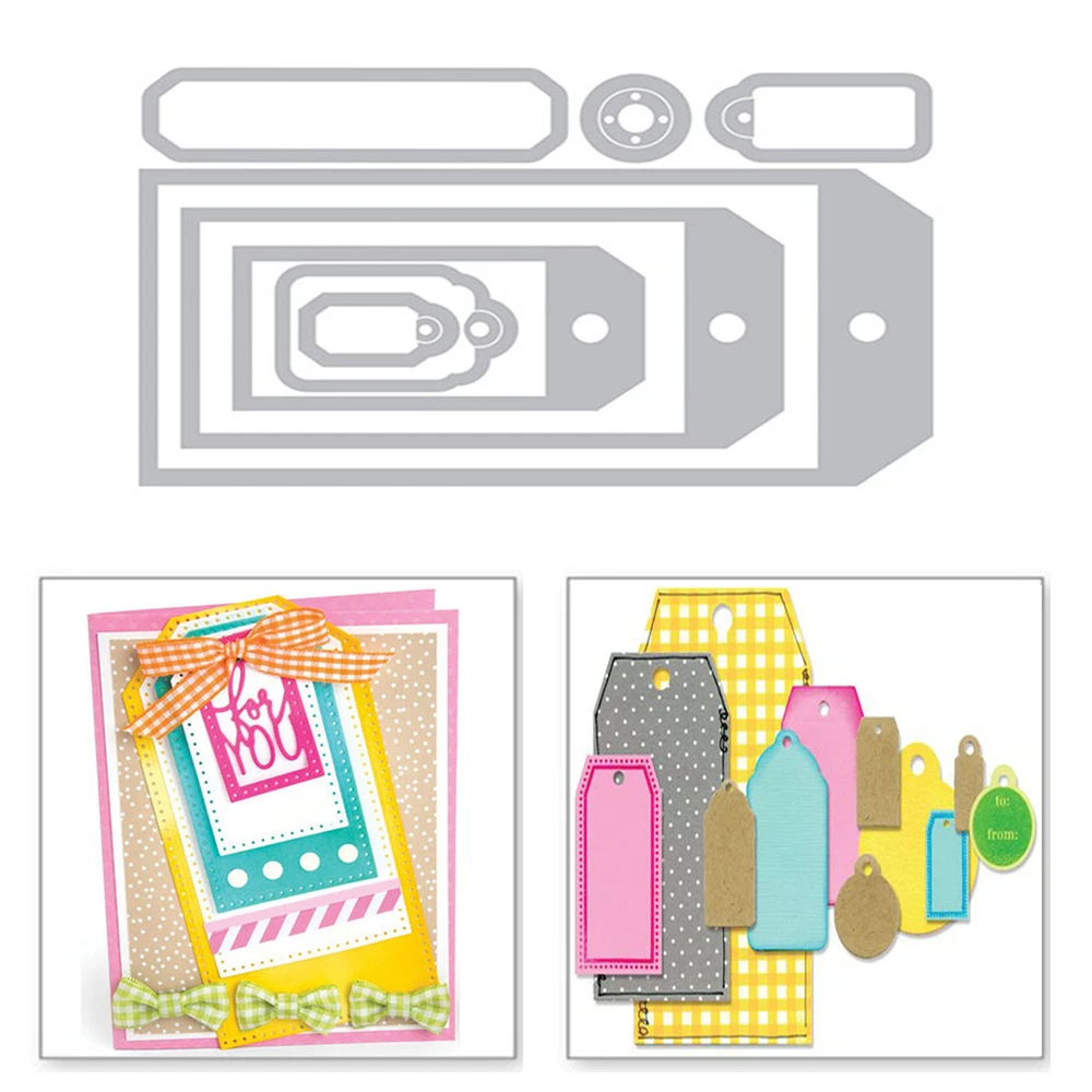 

YaMinSanNiO Background Border Frame Metal Cutting Dies Scrapbooking Tag for New 2019 Craft Dies Card Making Album Embossing DIY
