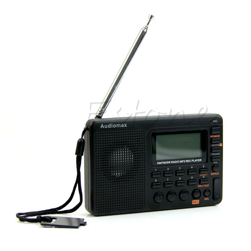 Цифровая настройка ЖК приемник TF MP3 REC плеер AM FM SW Полнодиапазонный радиоприемник
