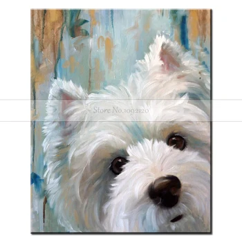 

Wholesale Hand-painted Dog Oil Painting Handmade Painting Wall Art Decor Dog Head Oil Painting Large Living Room Home Decoration