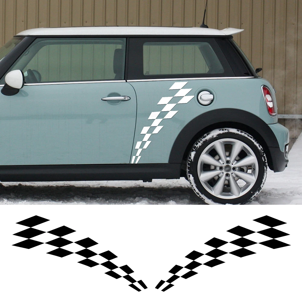 Боковая юбка Наклейка на тело стикер Checker Флаг Стиль для BMW Mini Cooper R56 R57 R58 Clubman R55 F54