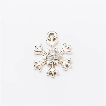 

40pcs snowflake crystal Enamel Alloy jewelry Headdress pendants for bracelet necklace DIY jewelry making js1286