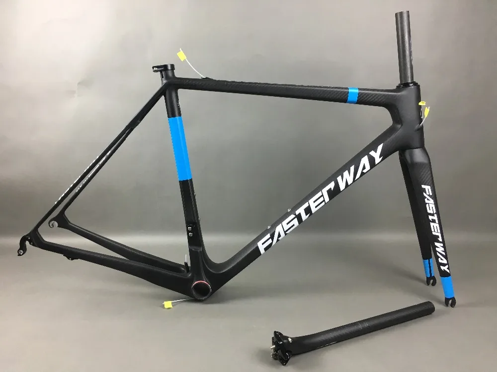 Cheap classic design FASTERWAY PRO full black with no logo carbon road bike frameset:carbon Frame+Seatpost+Fork+Clamp+Headset,free ems 0