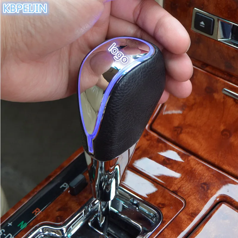 

HOT Car accessories Gear Shift Knob Touch Sensor Colourful Car Logo LED Light For Nissan qashqai tiida almera juke primera note