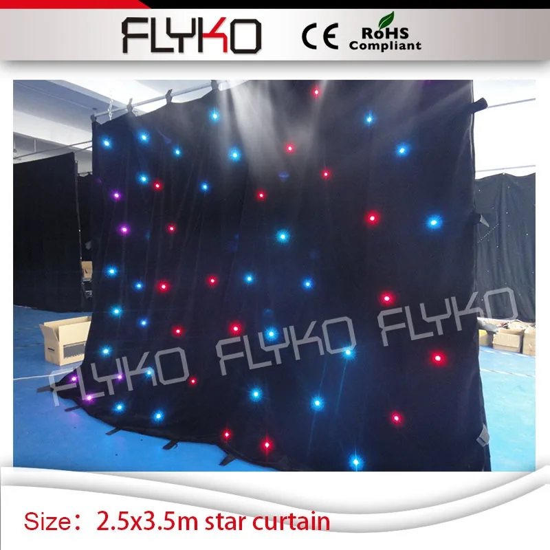 

2.5m*3.5m black cloth twilking RGB full color led lamps star curtain dj booth