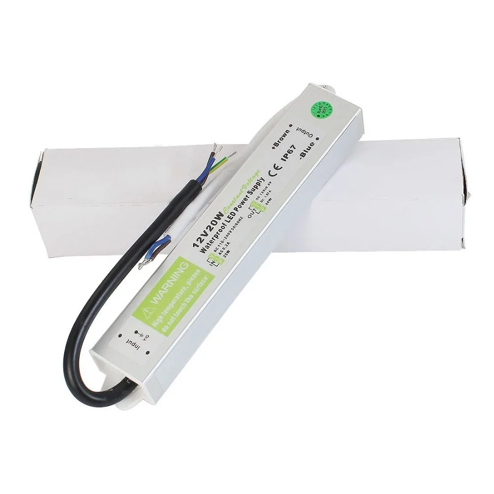 

5pcs 20w LED Transformer IP67 Waterproof LED Driver Power Supply AC110~240V to DC12V for underwater light led strip camera