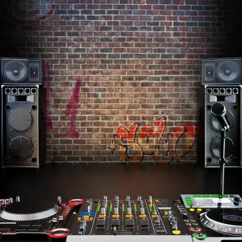 

Red Brick Wall Music Hip Pop backdrop Vinyl cloth High quality Computer printed party Backgrounds