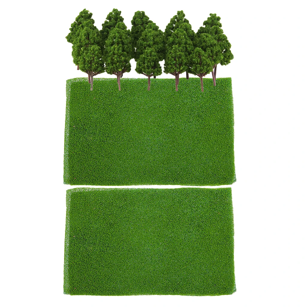 Miniature Models Tree+Grass Mat Lawn Models HO OO N Layout for Architectural
