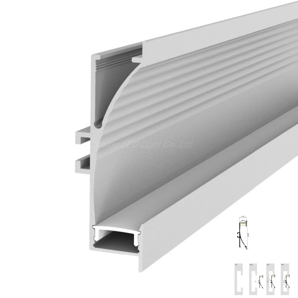 4 м(2 шт) много, 2 м за штуку, светодиодный алюминиевый профиль для стены коридора, 14 мм