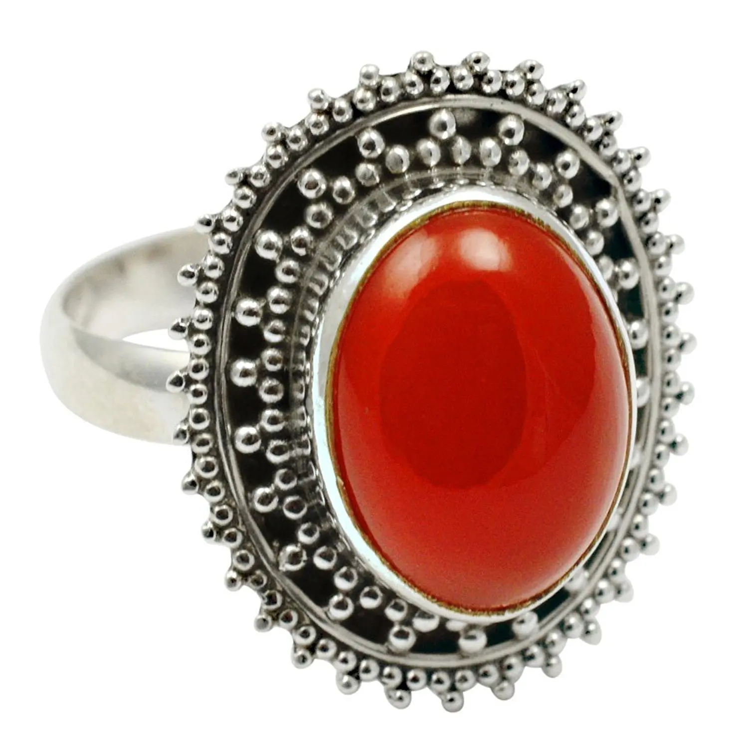 

Lovegem Genuine Carnelian RING 925 Sterling Silver,Size: 9, AAR2828