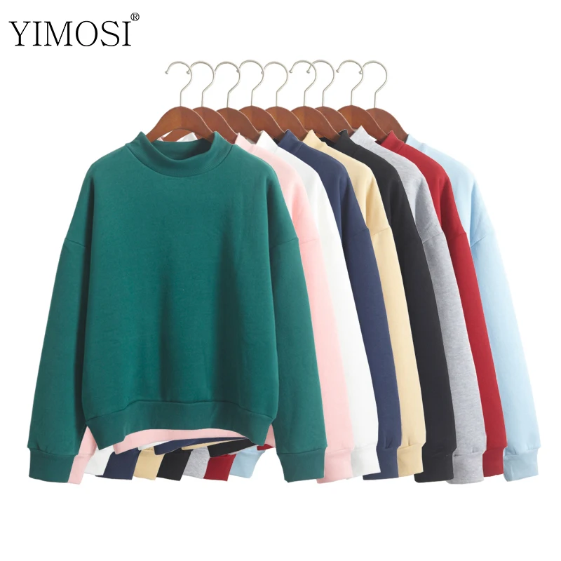 

Autumn Winter Women Hoodies Sweatshirts 2019 Casual Solid Turtleneck Pullover Tops Female Harajuku Loose Tracksuit Outwear