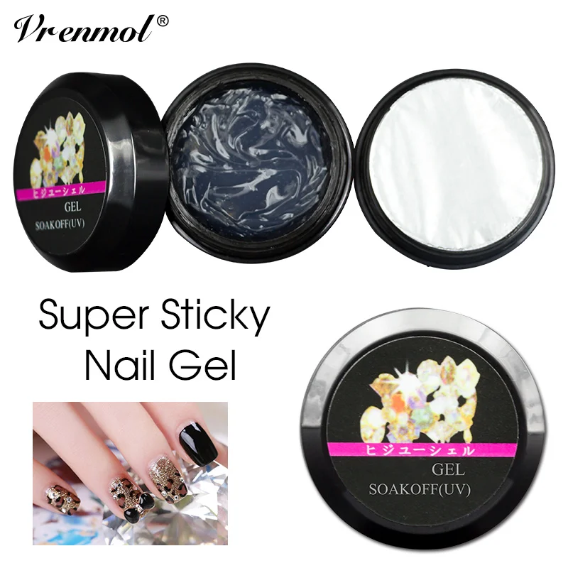 

Vrenmol Super Sticky Nail Art Rhinestone Glue for Nail Tips Decoration Jewelry Nail Tips Glitter UV Acrylic Rhinestones Gel