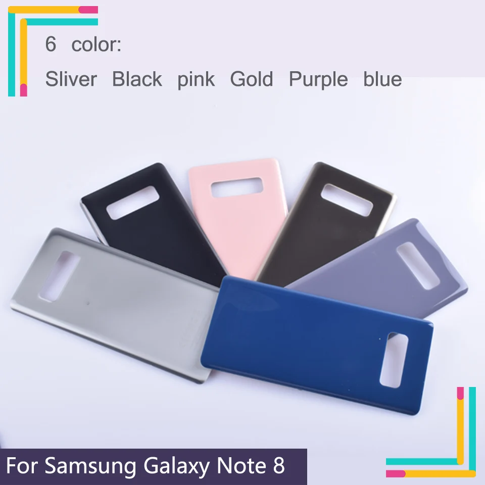 50 шт./лот для Samsung Galaxy Note 8 Note8 N950 N950F Корпус Крышка батарейного отсека задняя крышка