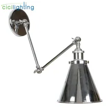 Промышленный художественный декоративный хромированный настенный светильник для гостиной, столовой, спальни, дома, регулируемый настенный светильник E27