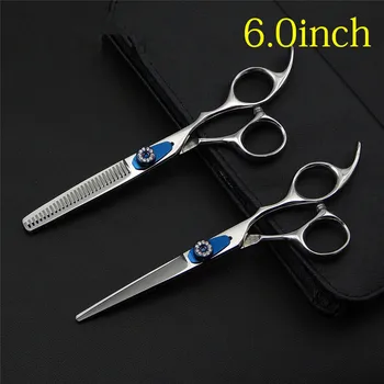 

Purple Dragon 6" Cutting Thinning Styling Tool Hair Scissors Stainless Steel Salon Hairdressing Shears Regular Flat Teeth Blades