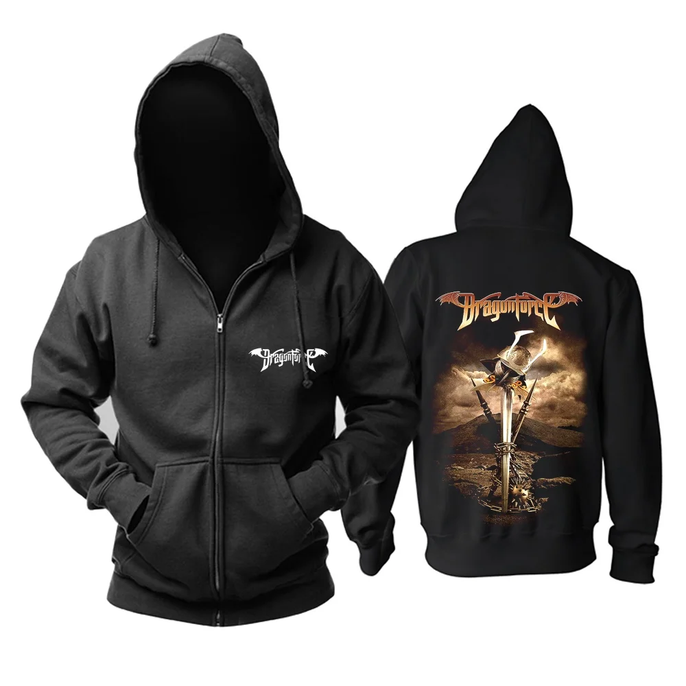 Толстовка Dragonforce с капюшоном в стиле рок свитшот на молнии худи панк тяжелый