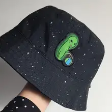 Забавная шляпа в рыбацком стиле с вышивкой в виде инопланетянина