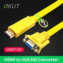 

OKUT HDMI TO VGA Converter Cable Analog AV to Digital Converter Adapter with Audio 1080P for PC Laptop to HDTV Projector