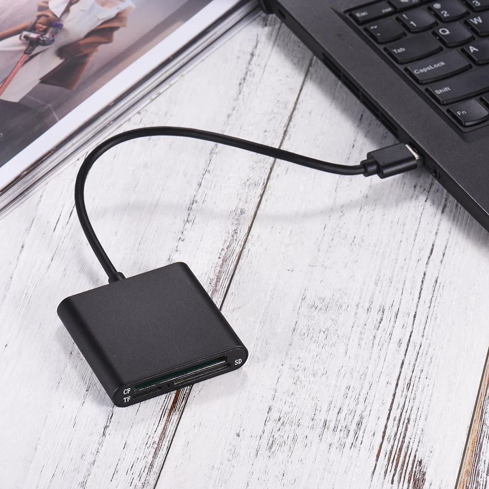 Мини Портативный USB3.0 Card Reader USB 3,0 адаптер OTG SDXC TF CF 3 в 1 для Планшеты PC ноутбук С USB кабель Card Reader