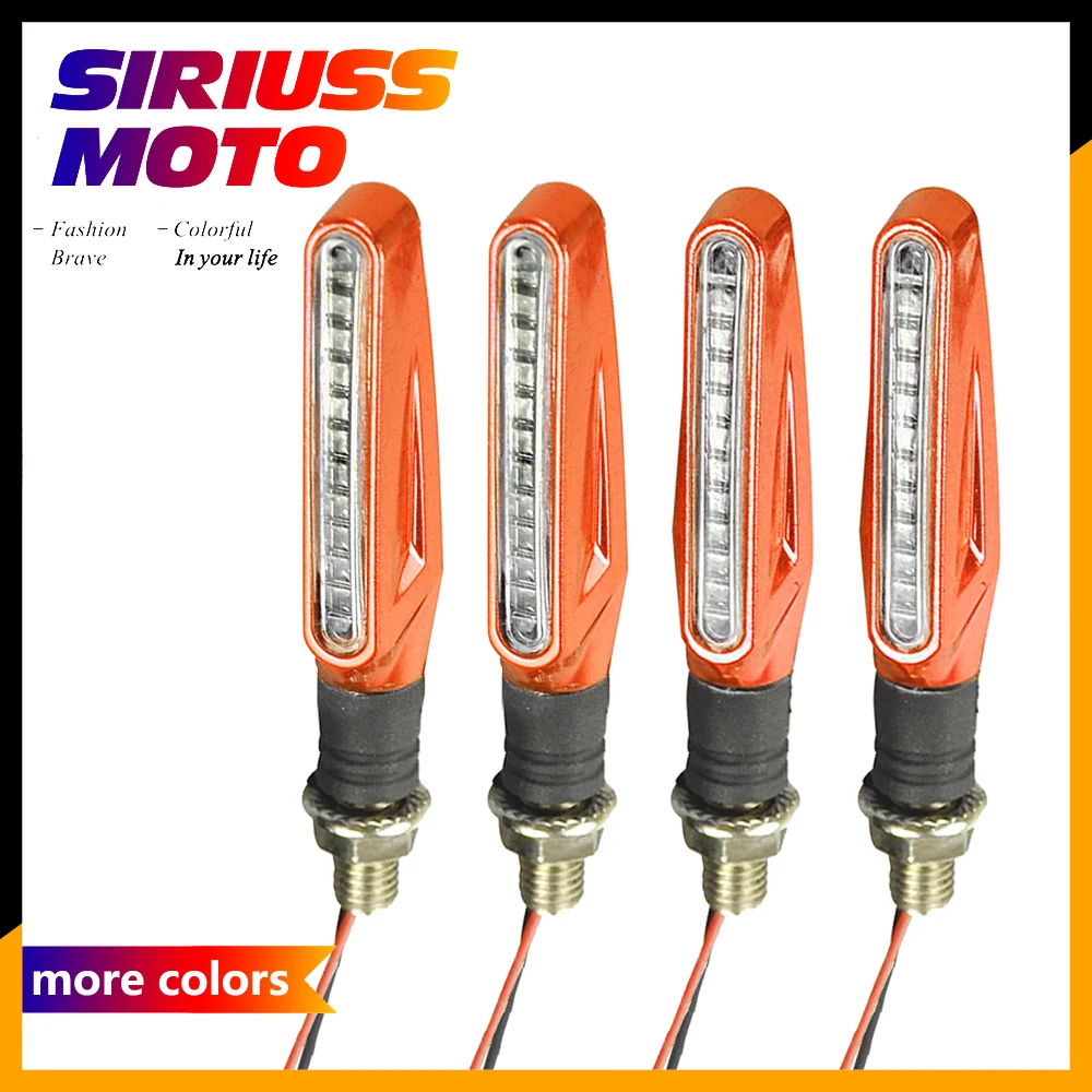4 Pcs Amber Light Universal 12V LED Motorcycle Turn Signal Indicators Lights/Lamp Case for Honda Yamaha Kawasaki Suzuki 10mm |