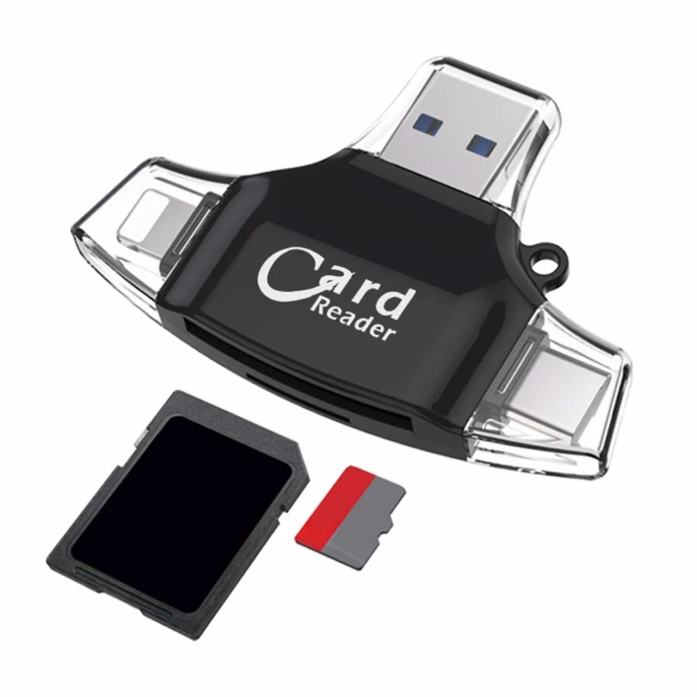4 в 1 Многофункциональный Card Reader Тип-C разъем USB OTG HUB адаптер TF флэш Устройство чтения карт памяти