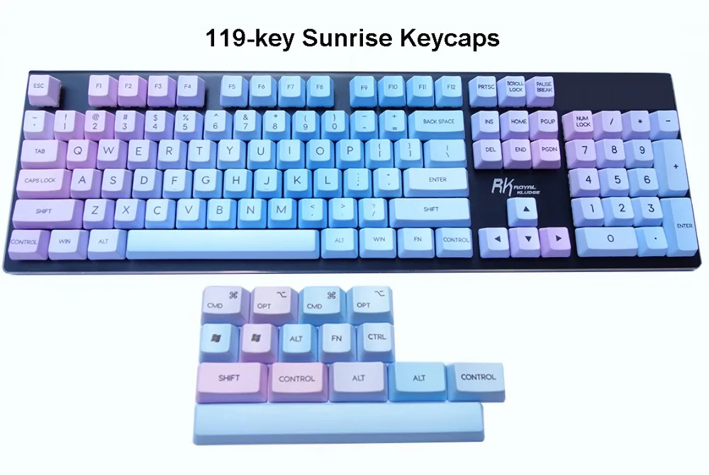Keycaps с переходом солнца 123 ключа OEM профиль PBT краситель подложка топ принтом ANSI iso