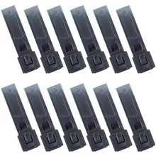 12PCS QingGear Short 3 Inch MOLLE Kydex OTW Clips Black Durable Tactical Molle System Malice Strap Clip