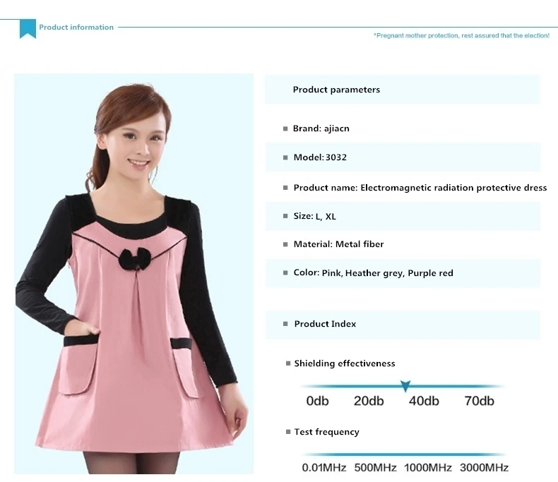 Бесплатная доставка электромагнитного излучения защиты металла волокно платье Four seasons с защитой от ЭМП для беременных женщин одежда
