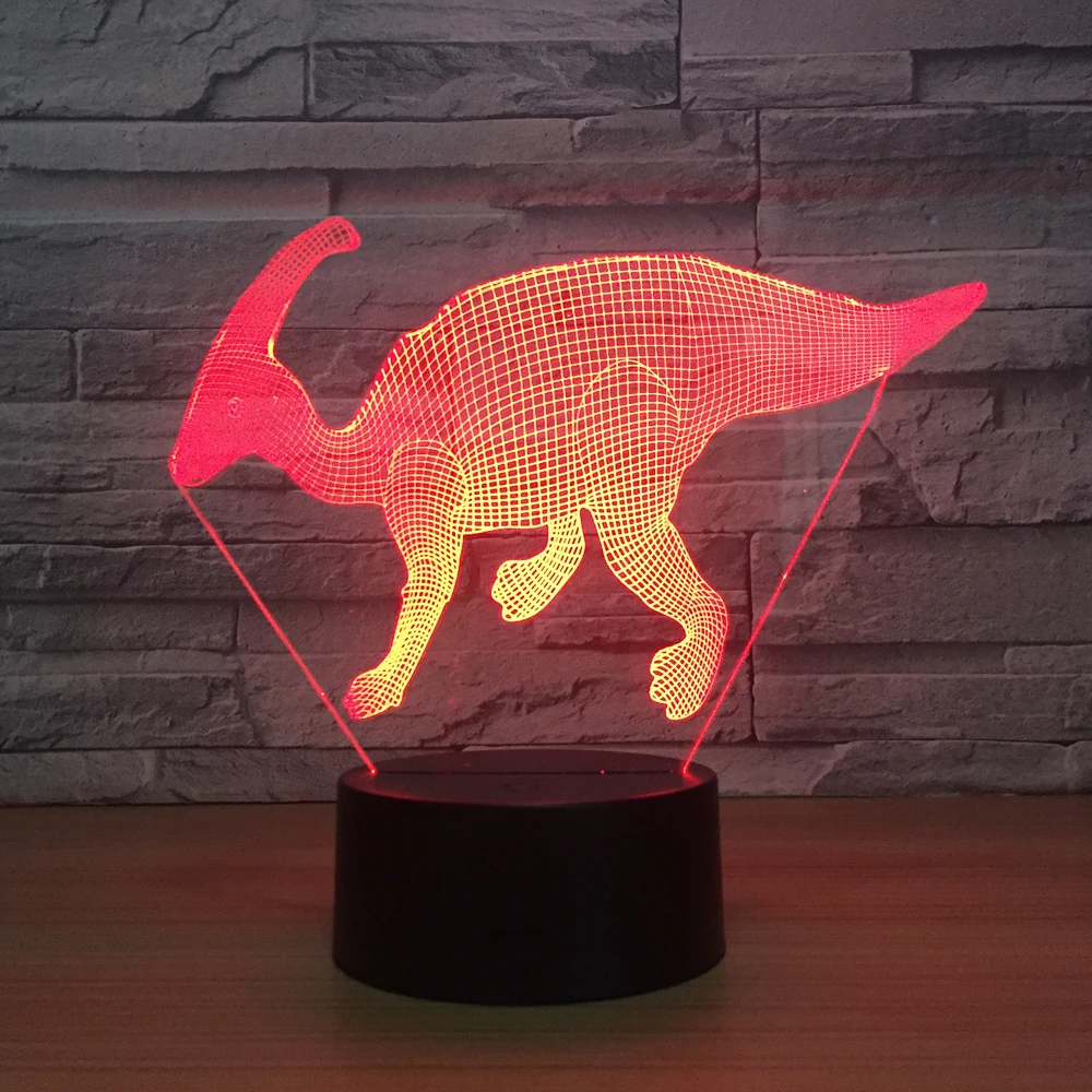 Дропшиппинг Новинка акриловая лампа 3D динозавр юркского периода парк Parasaurolophus