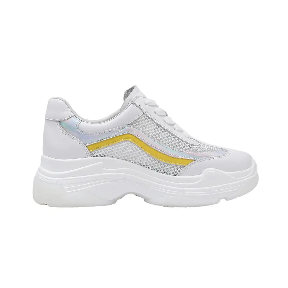 

Women's Sneaker Ladies Breathable Leather Running Shoes Ladies Casual Increase Slow Walking Shoes Ladies Lace Sports Shoes SS26