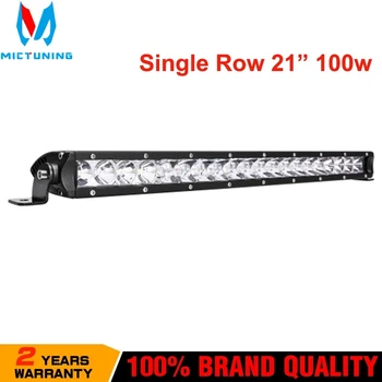 

MICTUNING 21 Inch 100W Led Work Light Bars Single Row Spot Beam Work Lights for Jeep Motorcycle Offroad Truck ATV SUV 4X4 4WD