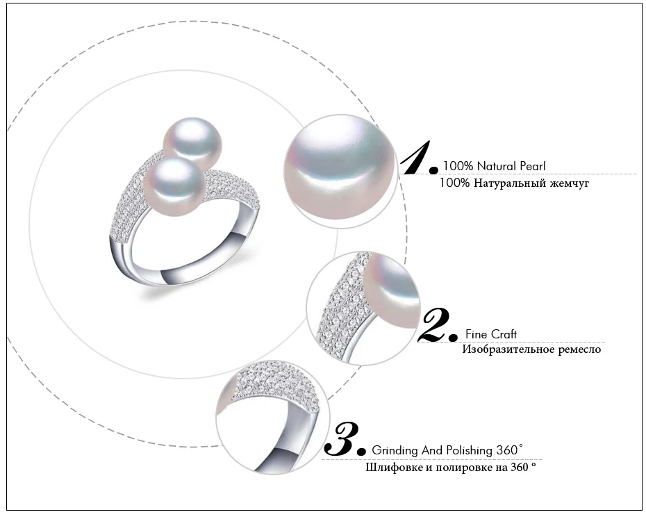 Ювелирные изделия из жемчуга MINTHA, двойные жемчужные кольца, кольца с натуральным пресноводным жемчугом, 925 серебряные кольца для женщин, очаровательные серебряные 925