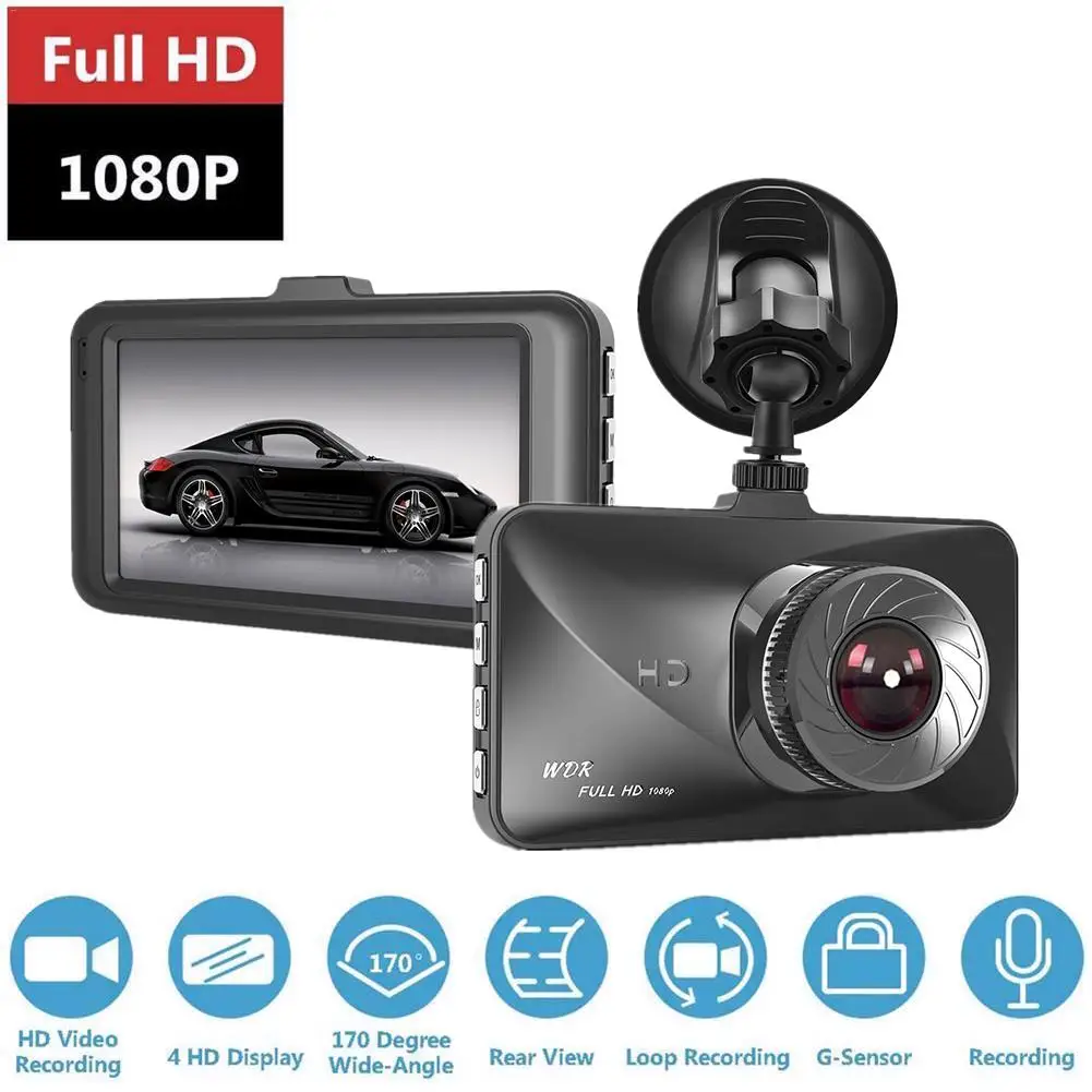 Dash Cam 1080P Full HD Night Vision Mini Car DVR Ehicle Data Recorder Car Camera With 3 Inch LCD Screen Motion Detection