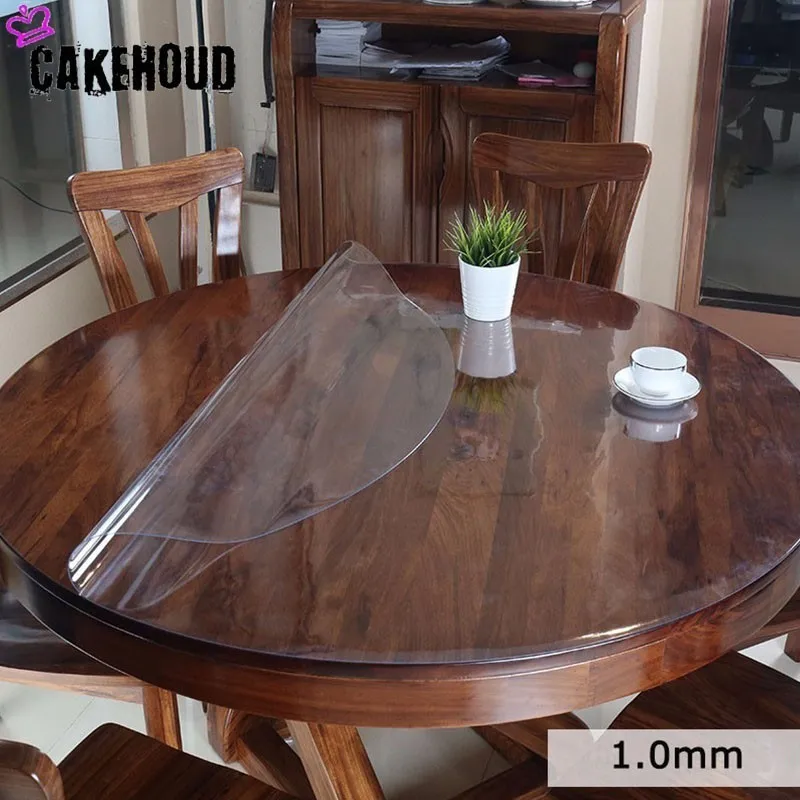 CAKEHOUD ПВХ водонепроницаемая Скатерть Прозрачный мягкий стеклянный круглый стол водонепроницаемый и маслостойкий анти-скрабирующий 1,0 мм