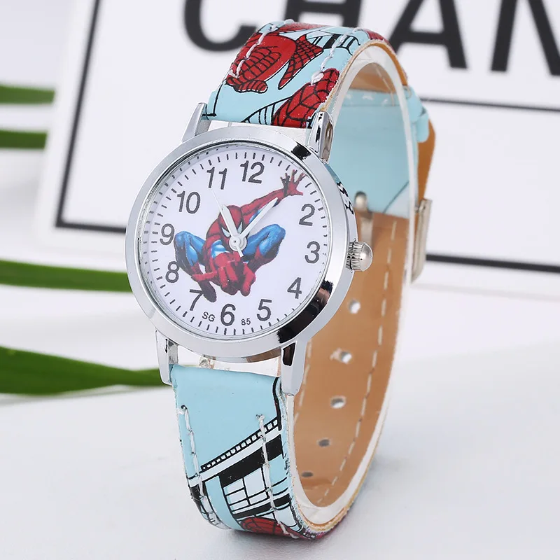 Модные брендовые милые детские кварцевые часы с героями мультфильмов, детские наручные часы с кожаным браслетом для мальчиков и девочек, 8A05