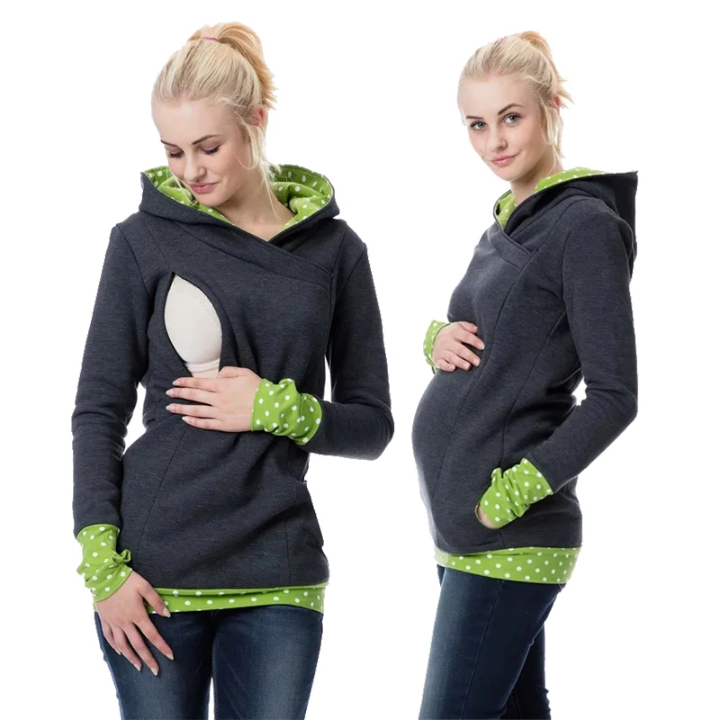 2018 Maternity Breastfeeding Hoodie Sweatshirt Autumn Winter Pregnant