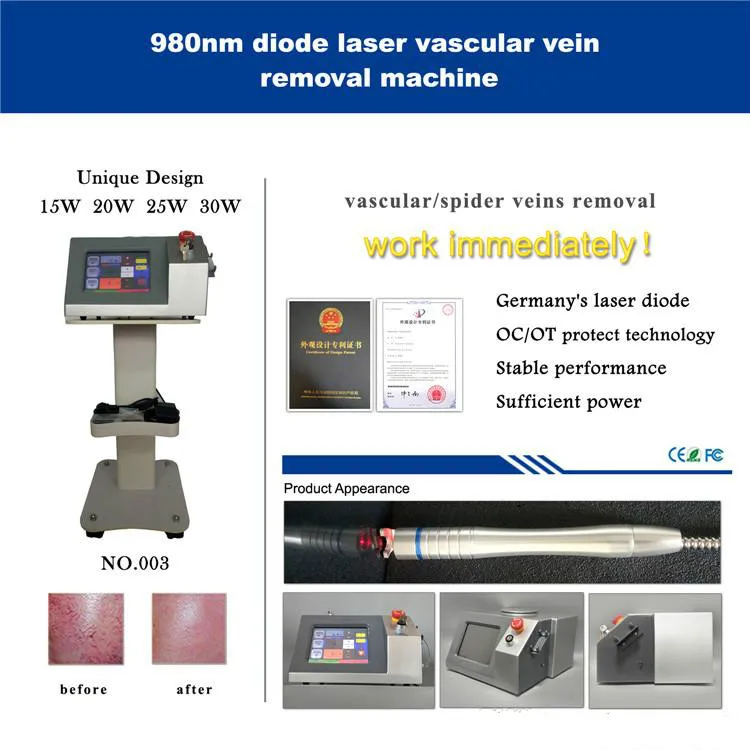 2019 Новый 30 Вт лучшее лечение для Спайдер вен диод 980нм лечение сосудистого удаления варикозные вены машина салонного использования