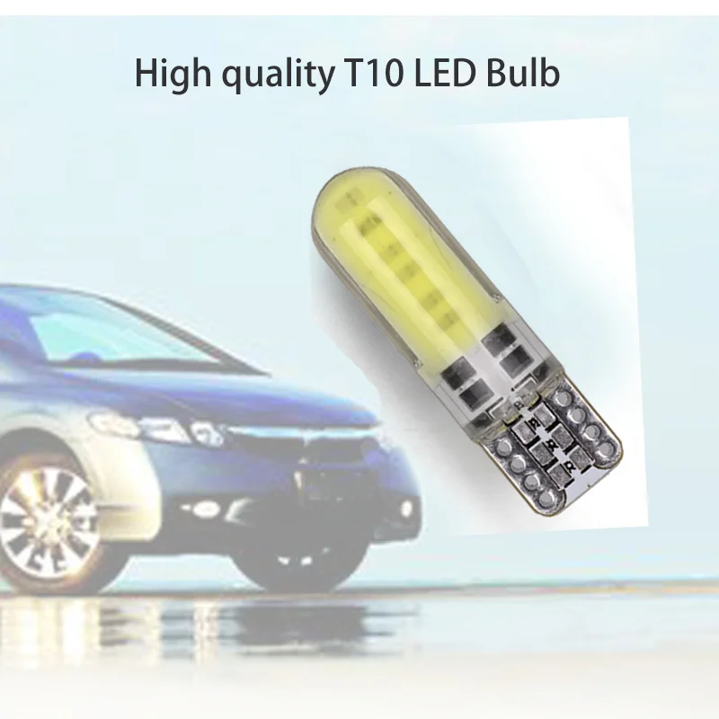 Hlxg 10 шт. t10 led w5w 194 168 силиконовый COB авто Сторона Клин чтение купол номерной знак