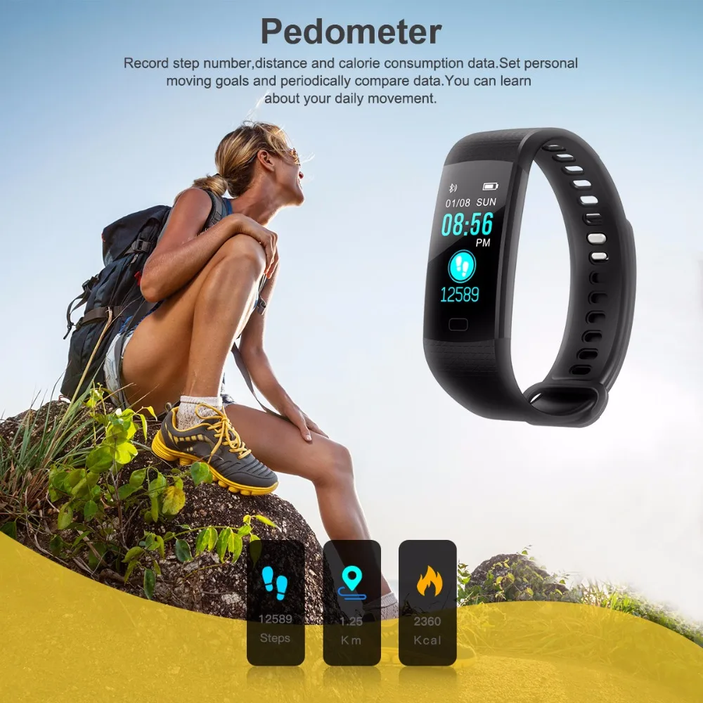 Diggro DB07 Smart Bracelet Heart Rate Monitor Blood Oxygen Monitor IP67 Fitness Tracker for Andriod  IOS