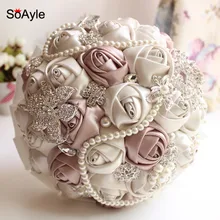 SoAyle кристалл роскошный шикарный свадебный букет блестящая брошь букет свадебный аксессуар Искусственные цветы жемчуг свадебные букеты