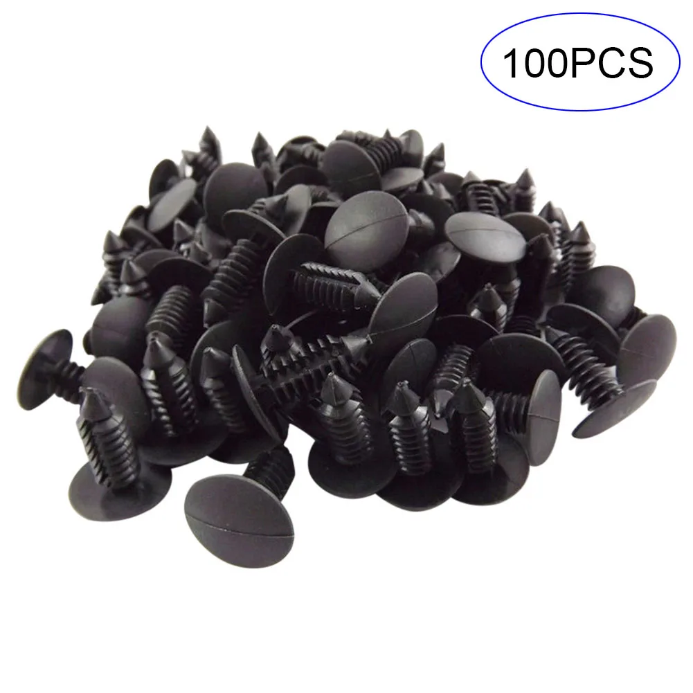 

100Pcs Car Styling Plastic Rivets Fasteners 8mm Dia Hole for Car Auto Bumper Fender 2017 XR657