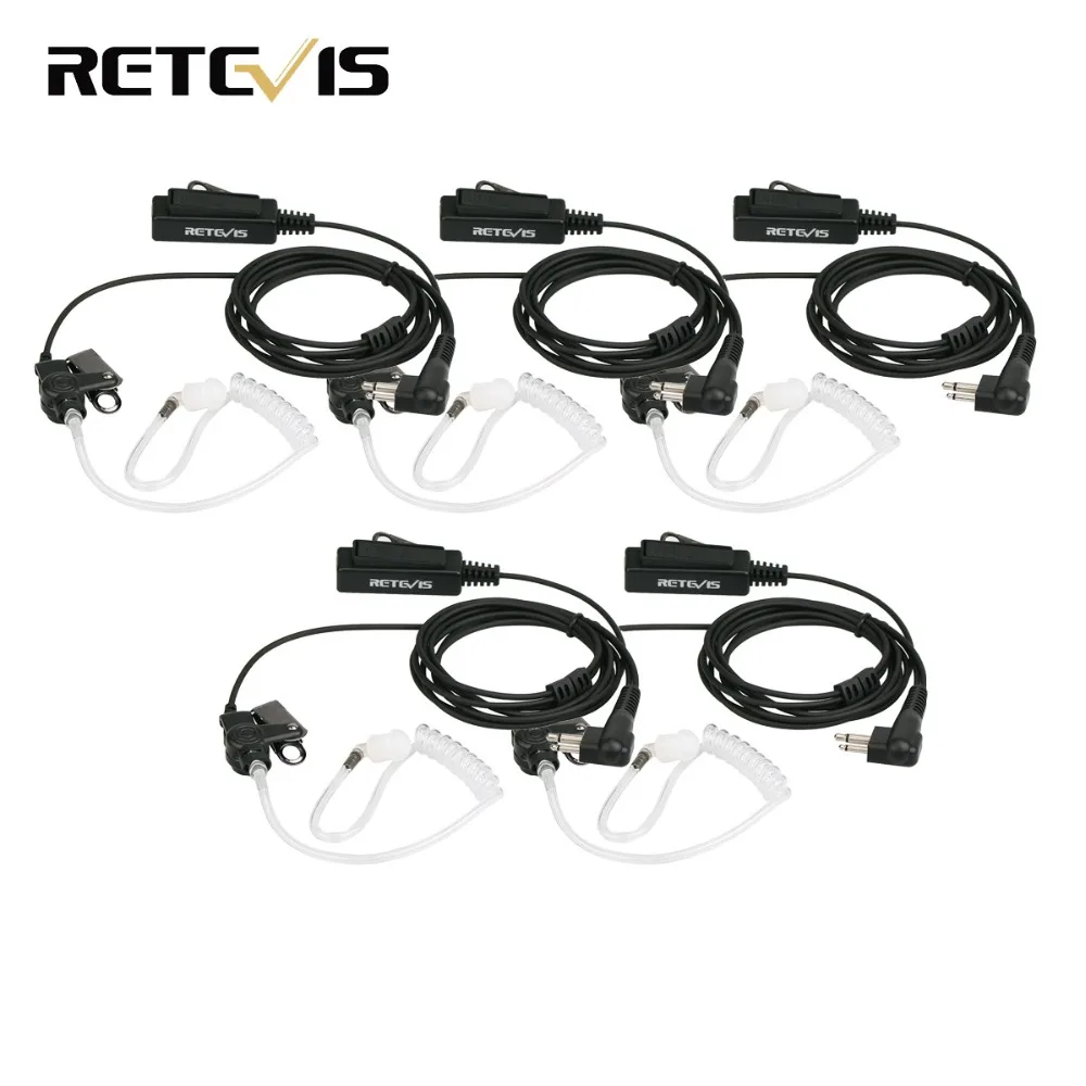 5 шт. RETEVIS 2 PIN скрытый акустический трубный микрофон для рации Motorola GP88 300 2000 CT150 P040