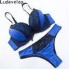 Ludevelop New Women's underwear Set Lace Sexy Push-up Bra And Panty Sets Bow Comfortable Brassiere Young Bra Deep V Lingerie ► Photo 2/6