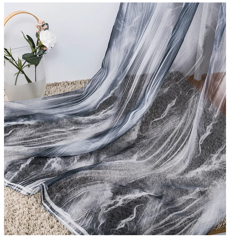 Китайский стиль шифоновая ткань с принтом для женщин шарф винтажная Ткань для шитья платья TJ8617