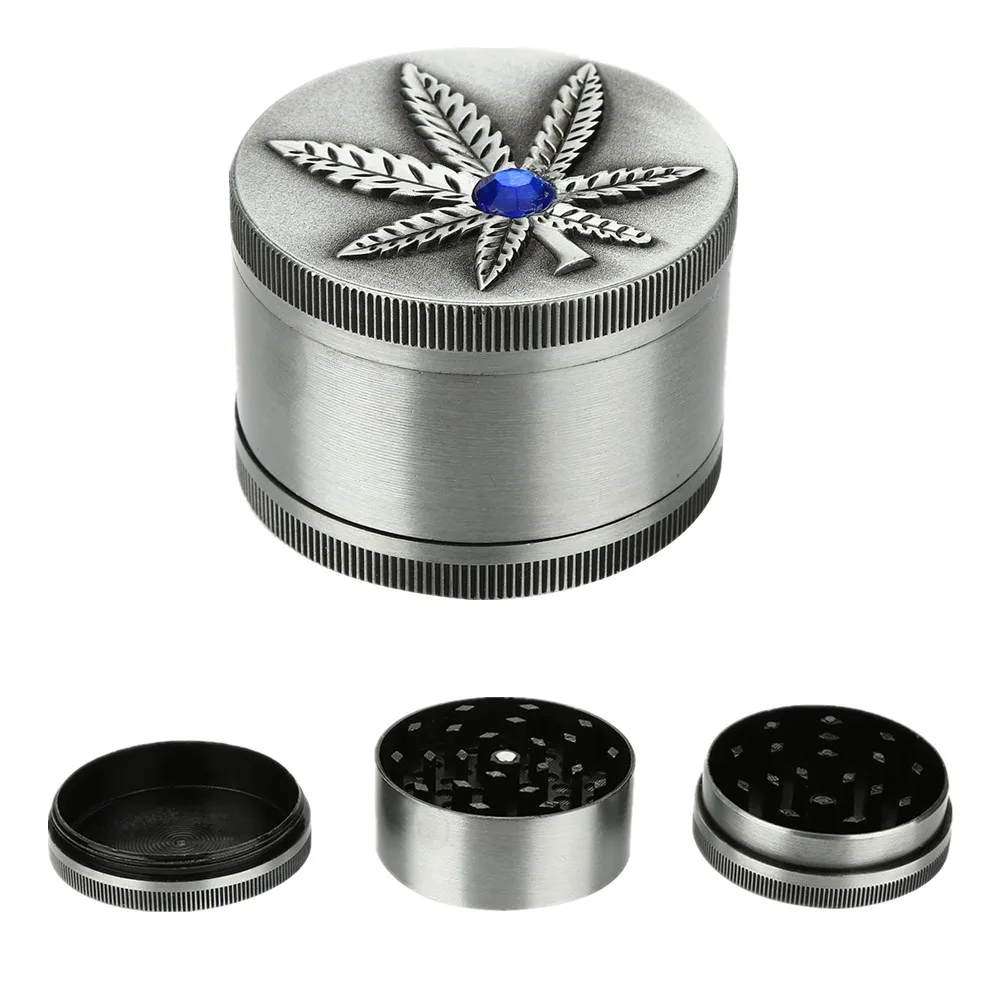 Tobacco grinder 3 layer 50mm Tree Leaf Metal Type Herbal Herb Tobacco