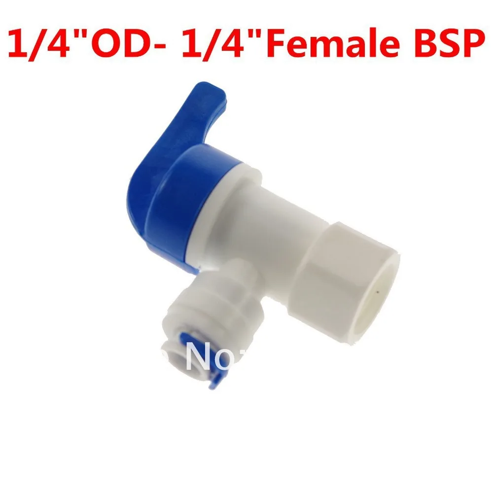 

Elbow 1/4" Female BSP -1/4" Tank Ball Valve Quick Connect Aquarium RO Water Connector
