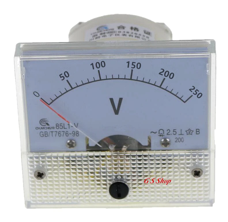 0-100V AC Volt anal/ógica Aguja panel de volt/ímetro ClearBlack