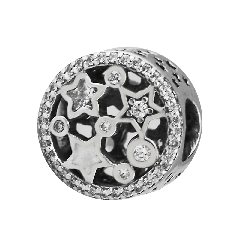 

Trendy 925 Sterling Silver Illuminating Stars Charm Beads Fits Pandora Charms Bracelet Silver 925 Jewelry Making perle