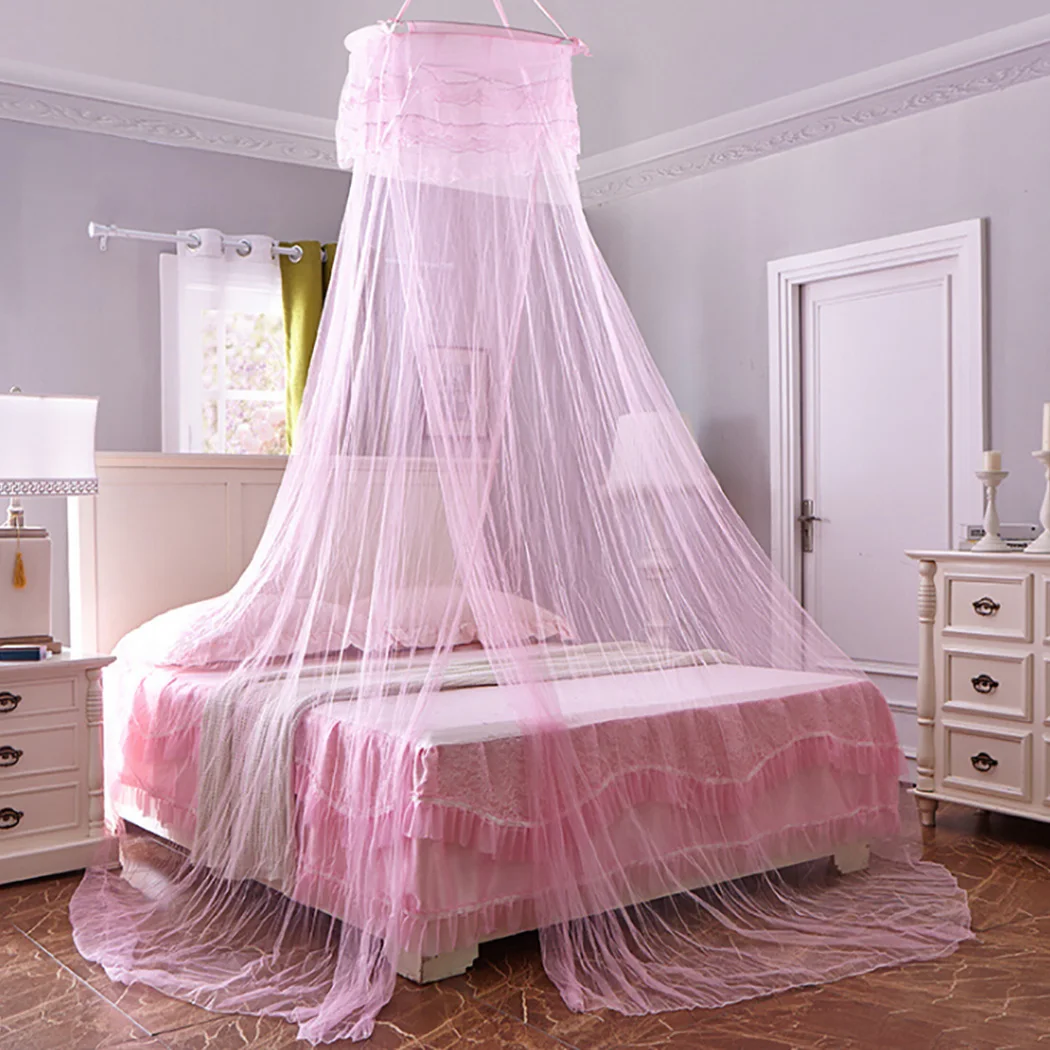 Coxeer кровать с противомоскитной сеткой Роскошная романтическая дышащая москитная сетка-Полог быстрая установка навес балдахин купол для кровати - Цвет: Light Pink