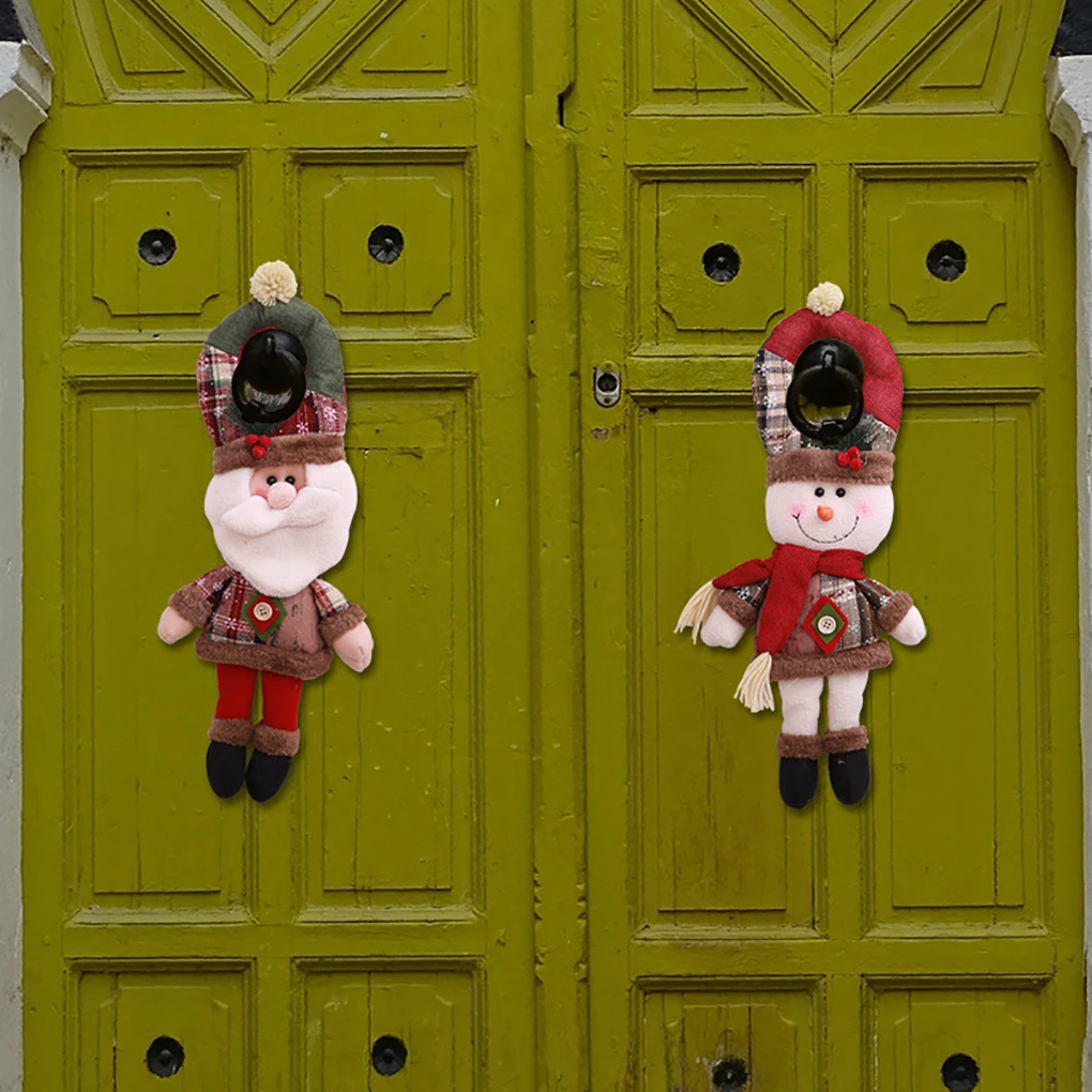 

Door Knob Hanging Decoration Santa Snowman Toy Doll Christmas Tree Xmas Show Window Photograph Holiday Gift
